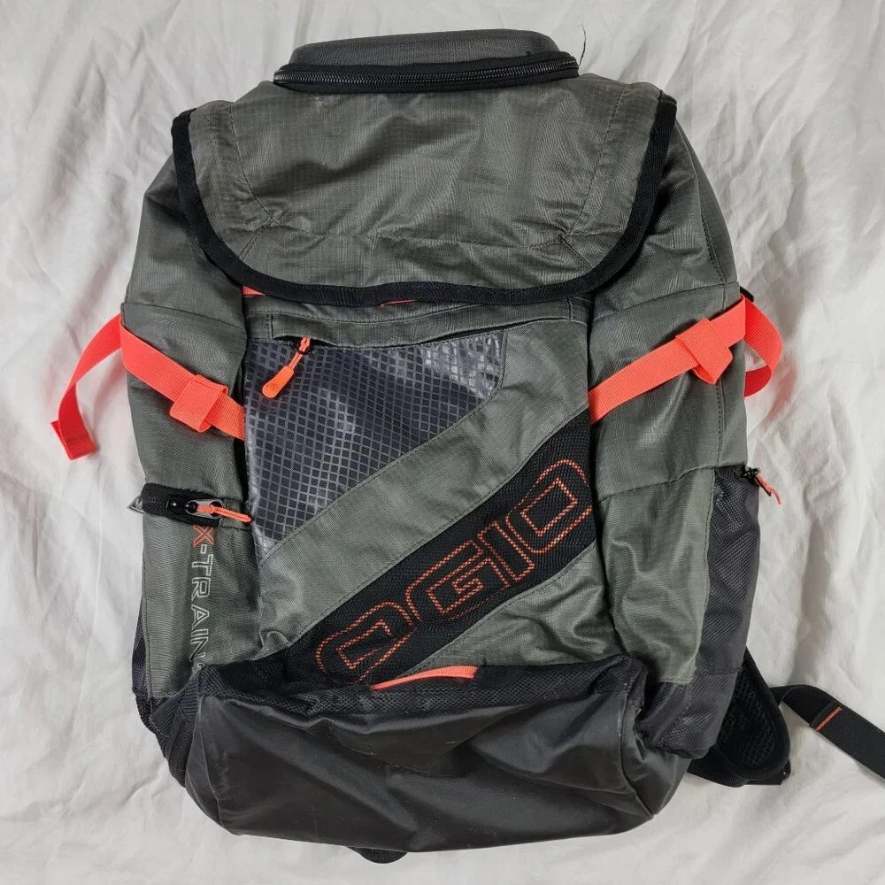 OGIO X Train 2 Backpack Gray Black with Orange Accents Hiking Camping Outdoors